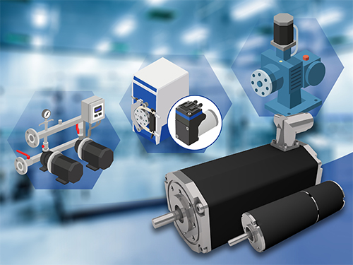 Dunkermotoren brushless DC motor solution for pump applications featuring integrated drive technology and automation components.